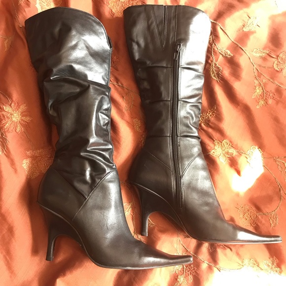 Diba Brazilian Genuine Leather 3.5” High Heel Boots Women’s Size 7.5 - Picture 3 of 17
